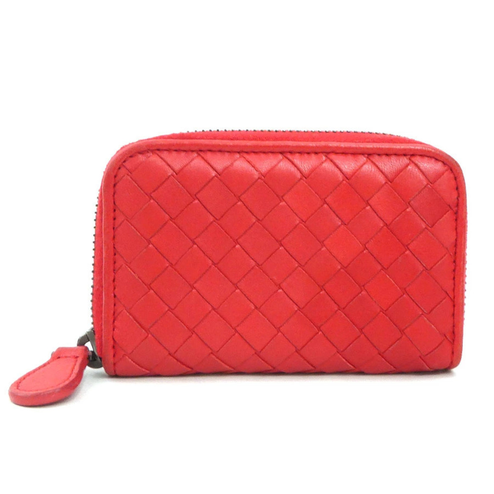Bottega Veneta coin case Wallet Intrecciato leather red